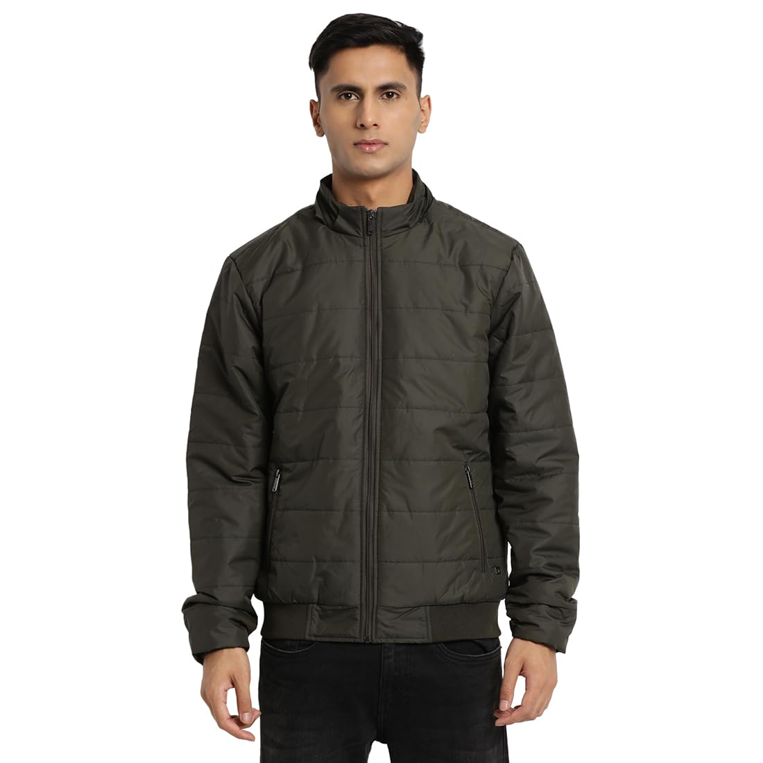 Turtle Men Nylon Solid Regular Fit Full Sleeve Olive Hooded Windcheater Jacket