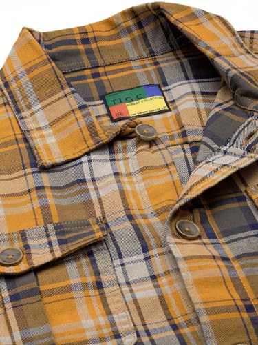The Indian Garage Co Men Yellow Regular Fit Checkered Over Shirt