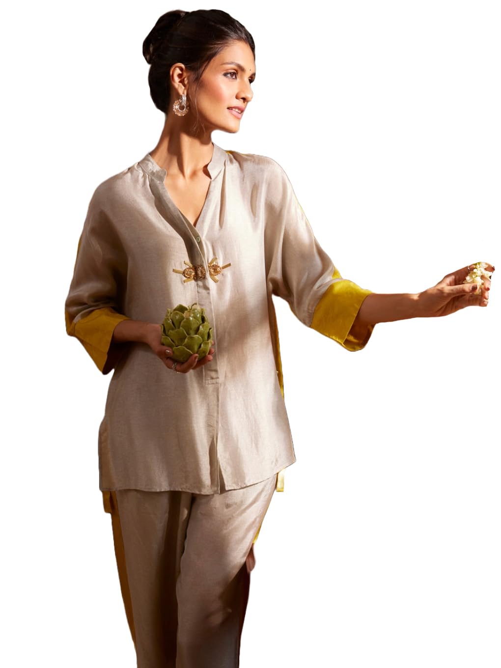 GoSriKi Womens Rayon Viscose Solid Co-Ord Set