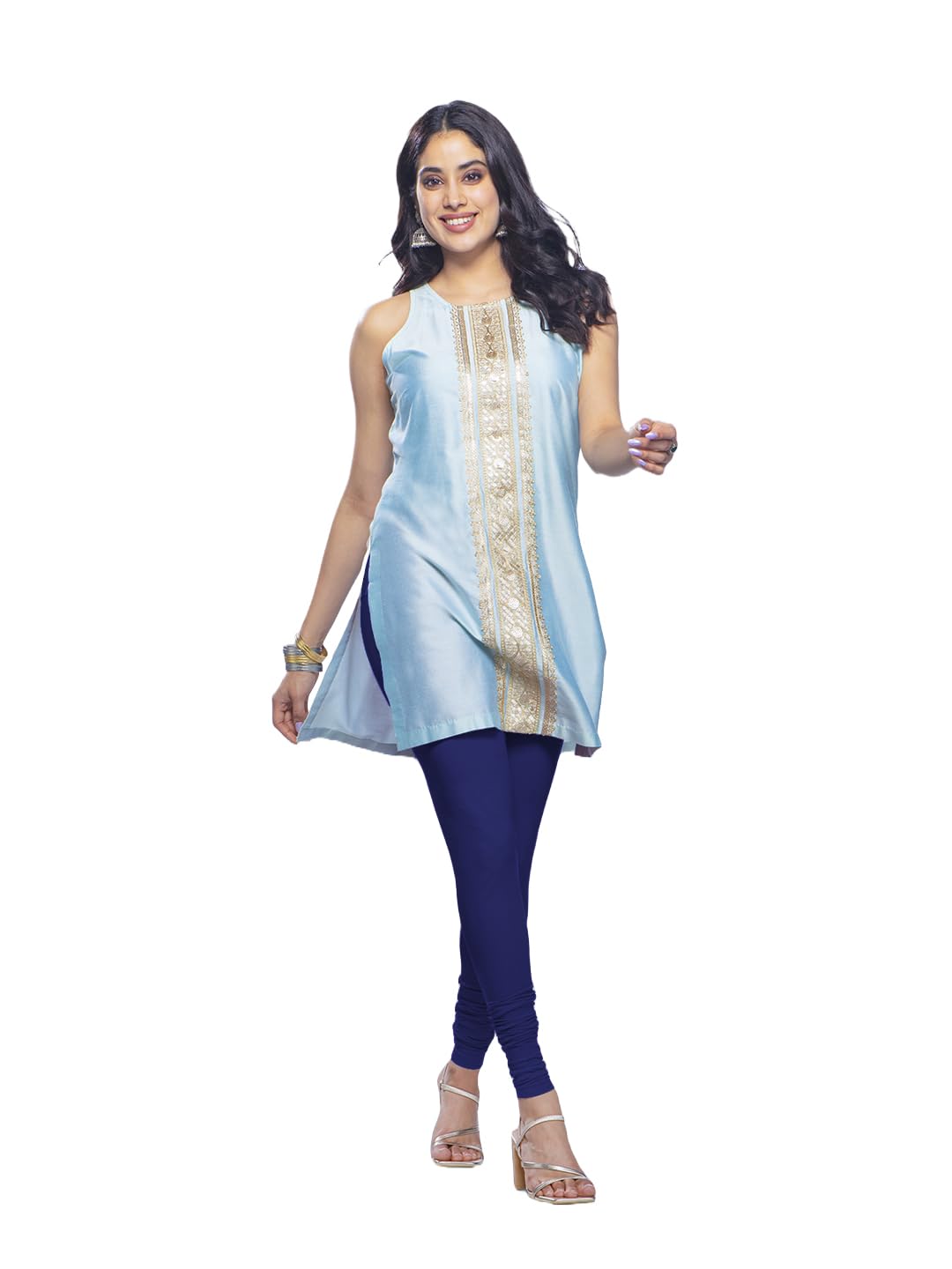 Lyra Premium Viscose Full Length Churidar Leggings For Women Ink Blue