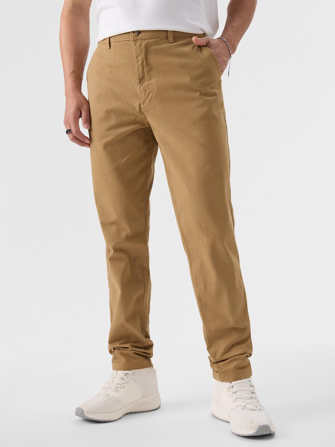 The Souled Store Solids: Warm Khaki Chino Pants