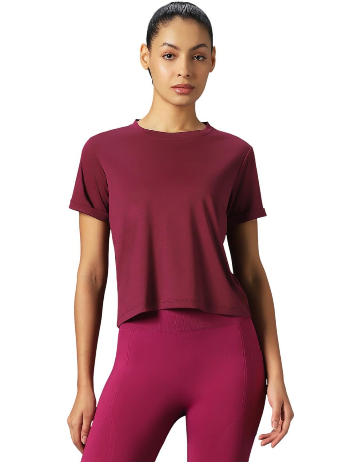 PUMPD Womens Crop Top - Regular fit T-Shirt | Half Sleeve | Activewear for Workout, Casual Wear & Everyday