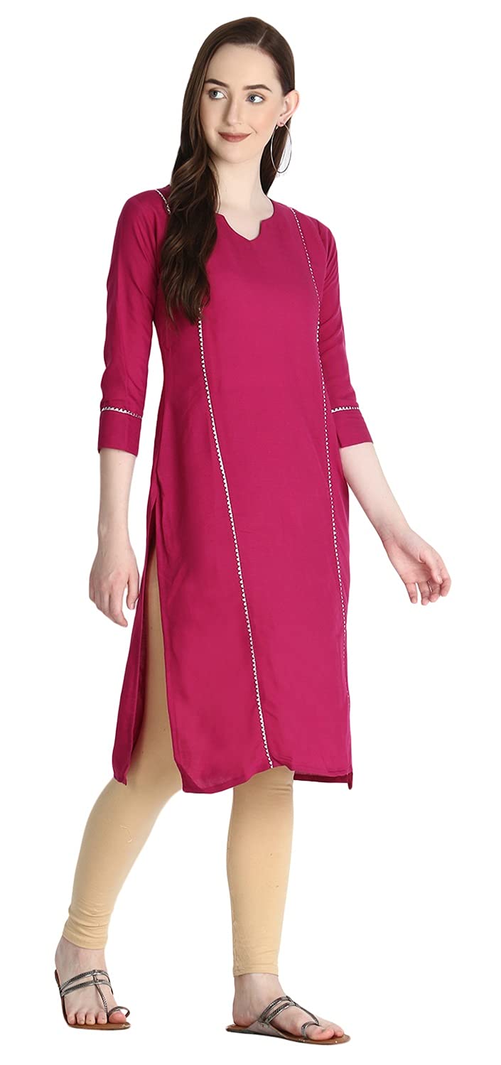 Leriya Fashion Women's Rayon Regular Kurti