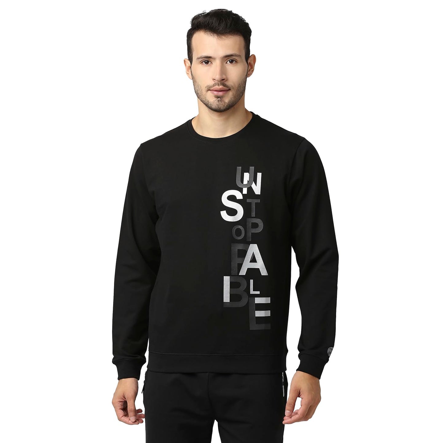 Pepe Jeans Mens Trump Placement Printed Sweatshirt, Black,Xl