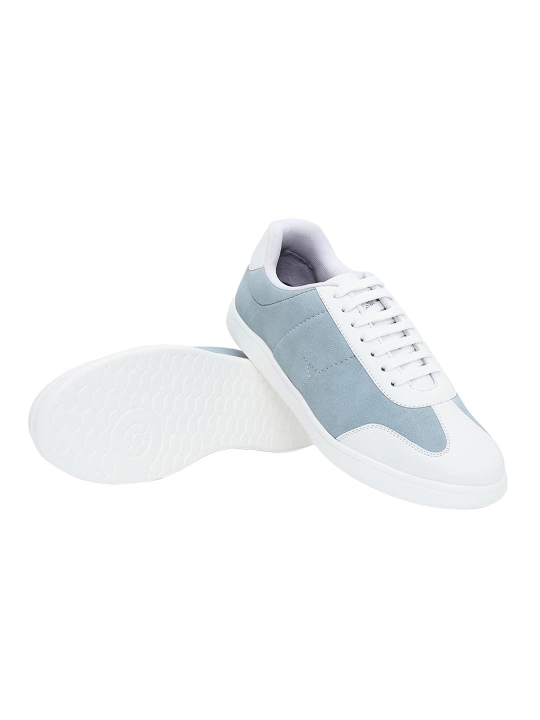 Bewakoof MenS Pastel Blue & White Color Block Low-Top Sneakers 684840 Pastel Blue_Uk 9