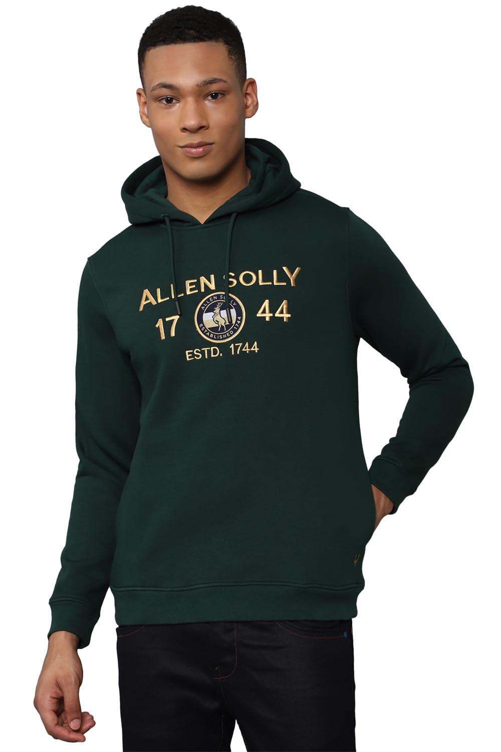 Allen Solly Men Printed Casual Full Sleeve Hooded T-Shirt