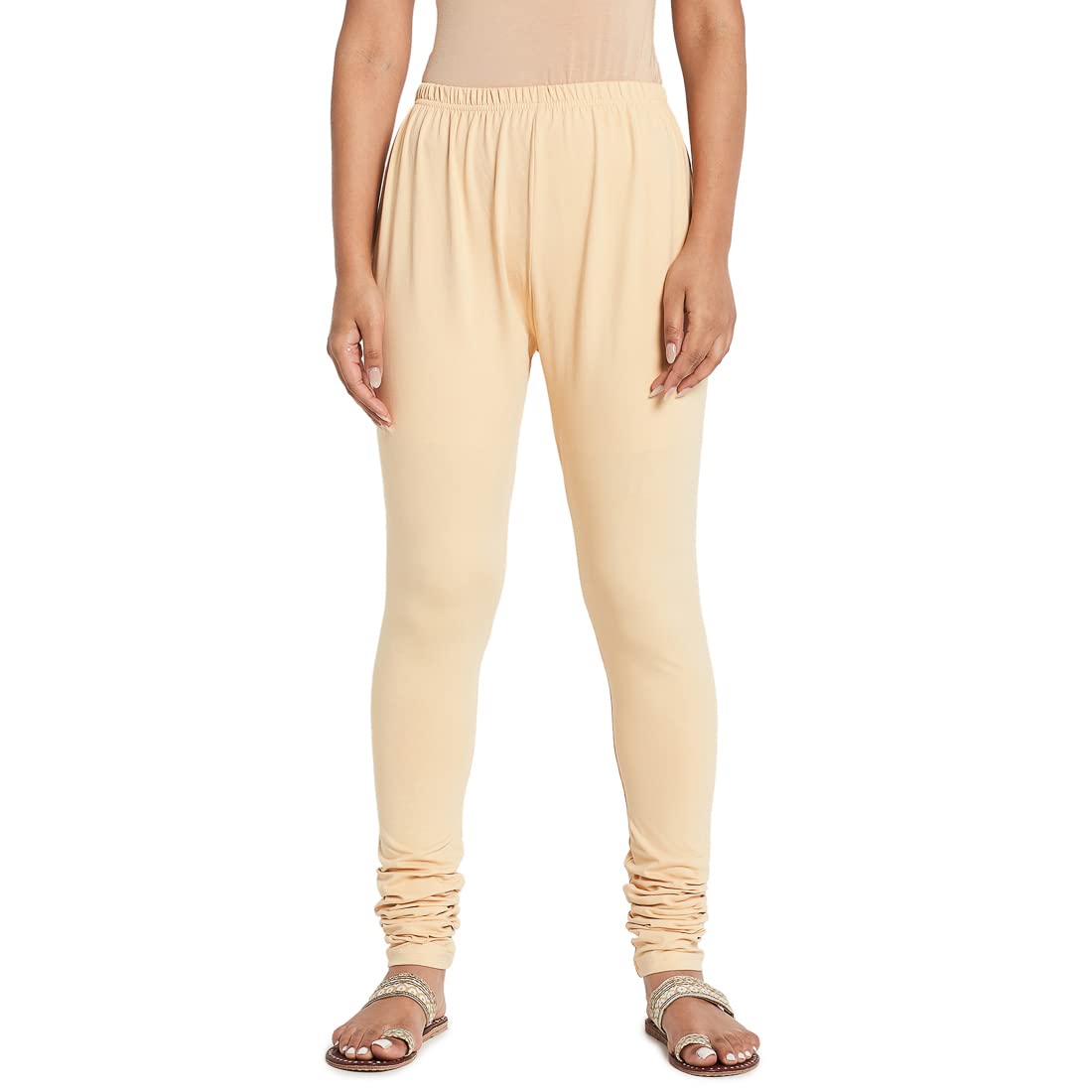 Fabindia Women Blend Drawstring Churidar Cotton_Xl Off White