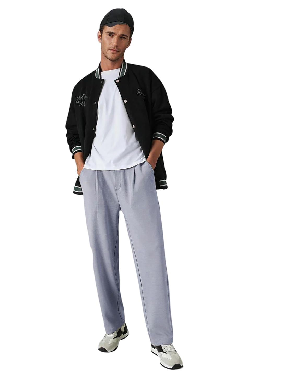 Kotty MenS Relaxed Fit Casual Trouser | Elastic Waistband | Lightweight & Breathable Fabric | Stylish Straight-Leg Pants For Ev