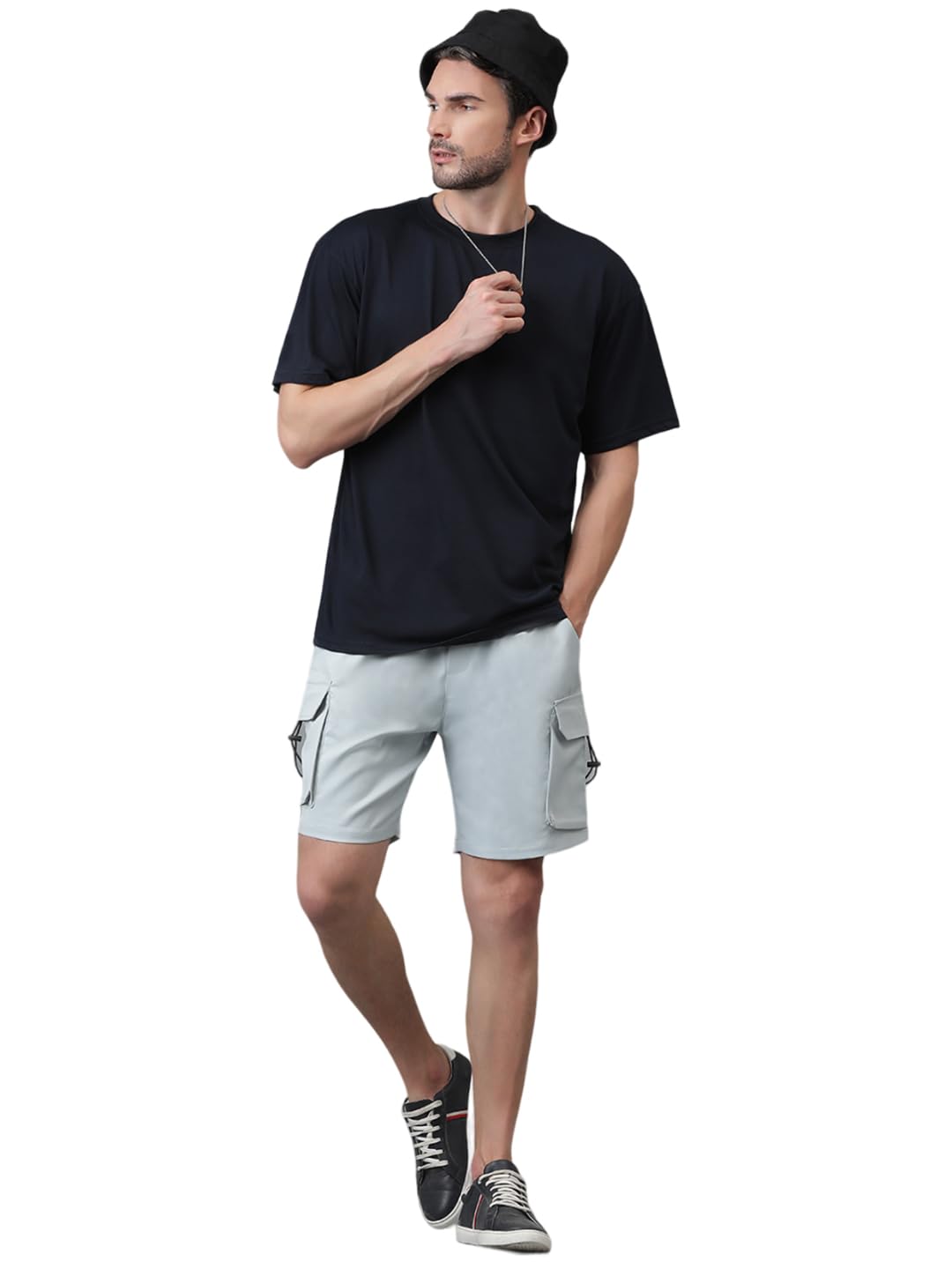 Kotty MenS Cargo Shorts With Multiple Pockets Ideal For Hiking & Adventure(Blue,L)