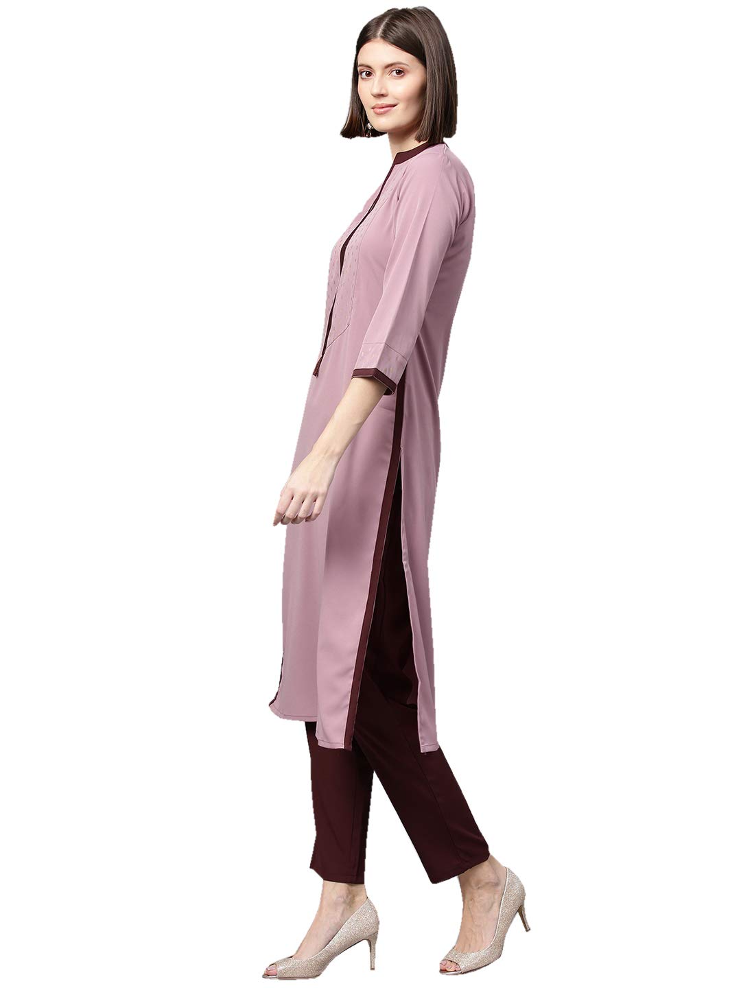 ZIYAA Women's Crepe Solid Regular Kurta