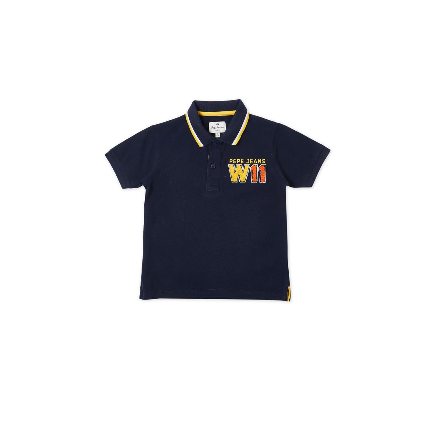 Pepe Jeans Boys Navy Ribbed Collar Short Sleeve Polo