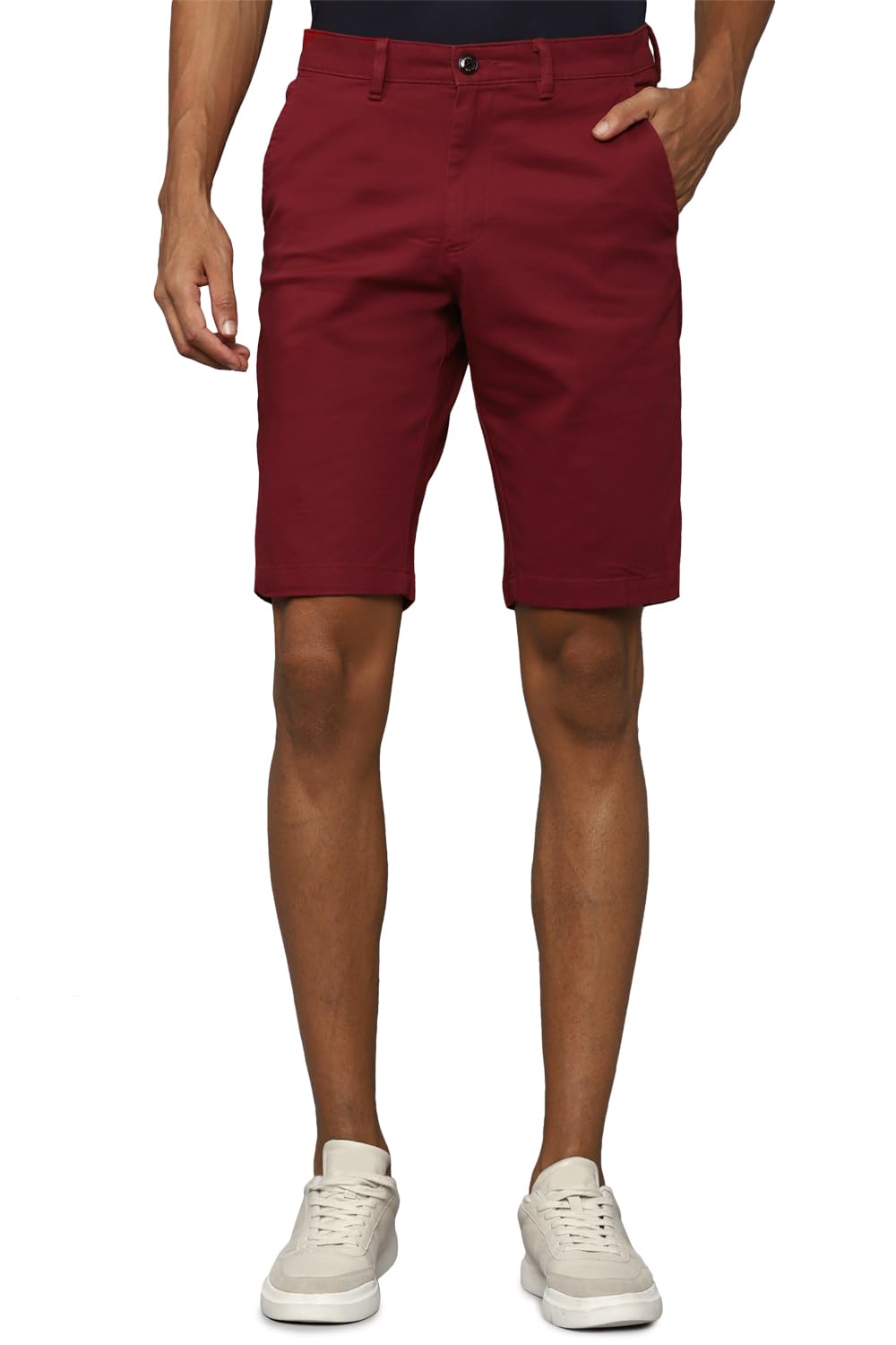 Allen Solly Men Slim Fit Solid Casual Cotton Button-Down Shorts