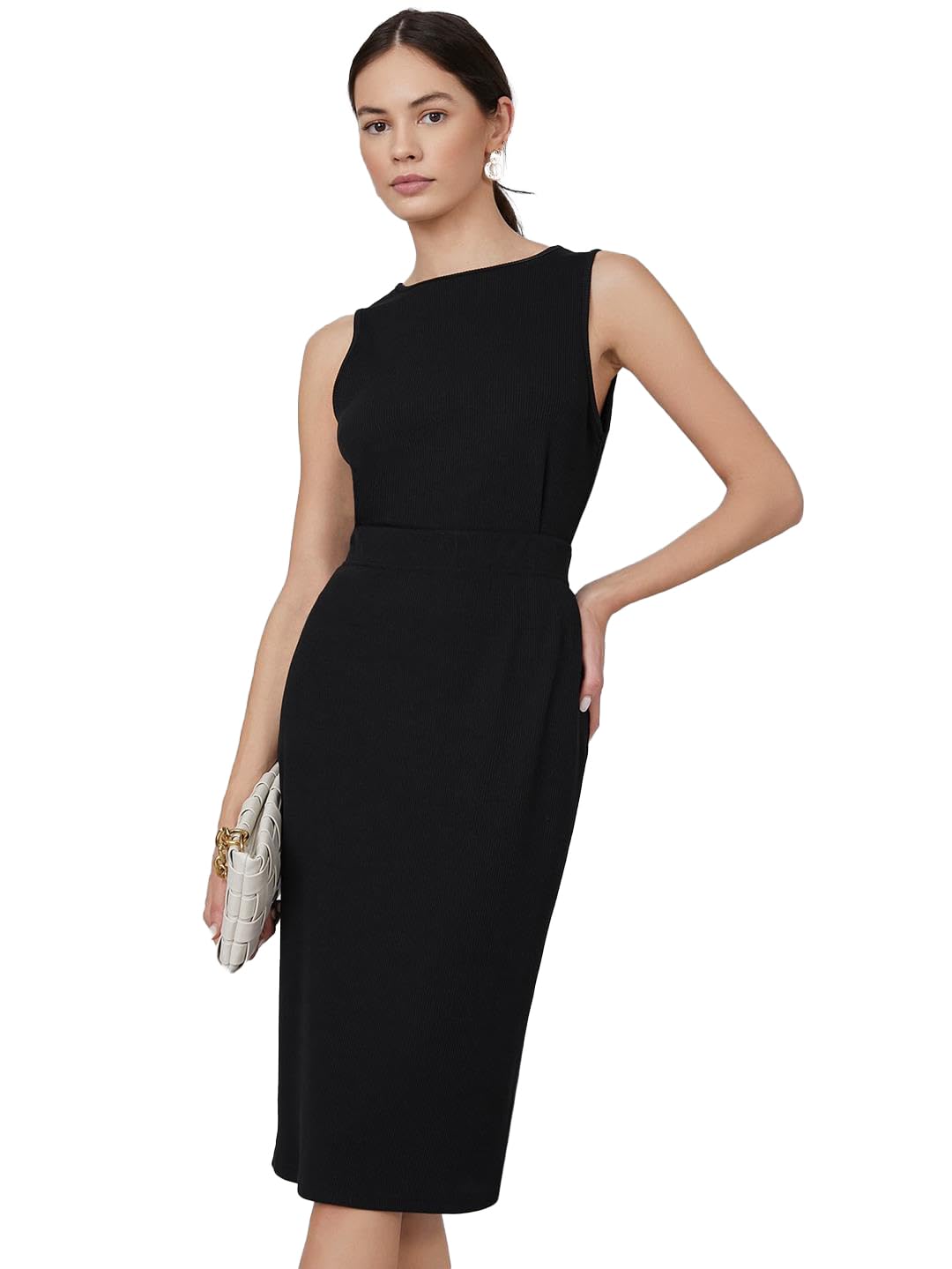 Kotty WomenS Solid Bodycon Black Dress