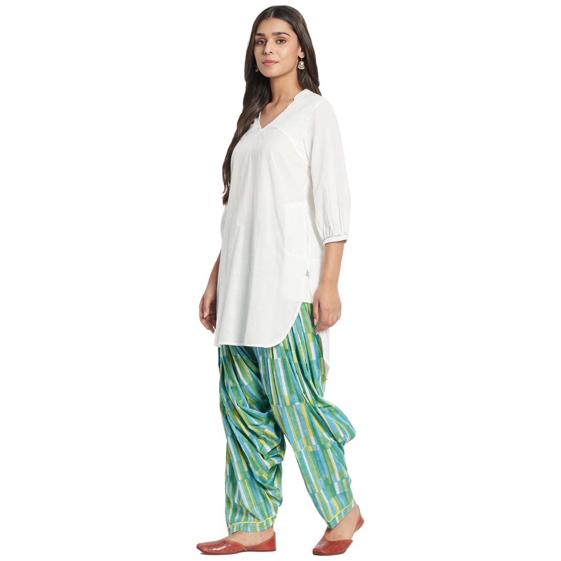 Fabindia Women Printed 2 Piece Kurta et Cotton_ Multicolour