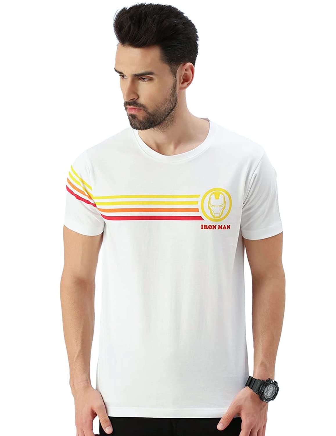 Veirdo Mens Marvel Iron-Ic! -Original Marvel Printed Original Short Sleeve T-Shirt