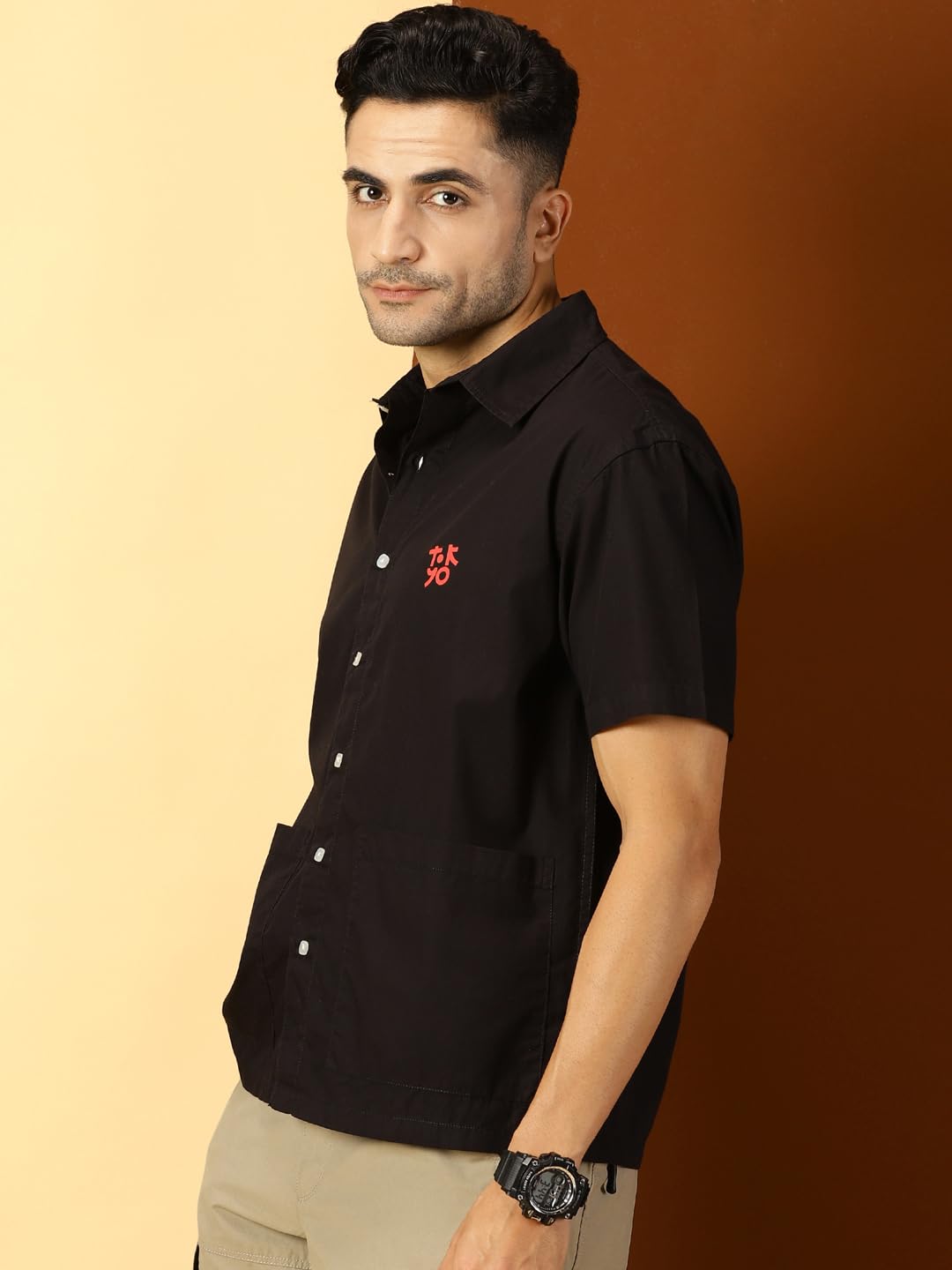 Thomas Scott Mens | Classic | Boxy Fit | Short Sleeves | Spread Collar | Solid | 2 Pockets | 100% Cotton | Casual | Shirt (TS12