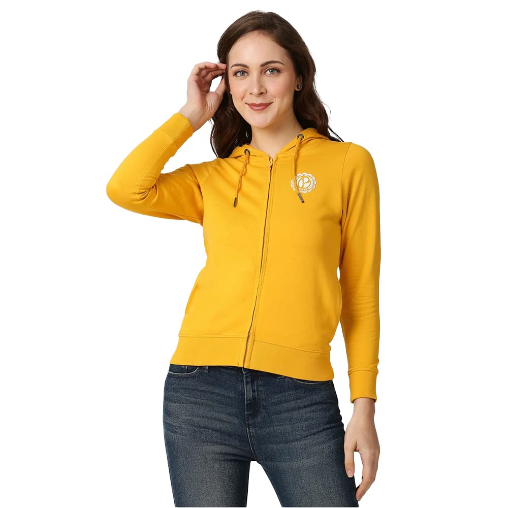 Pepe Jeans Ladies Freya Hoodie Sweatshirt, Ochere Yellow,L