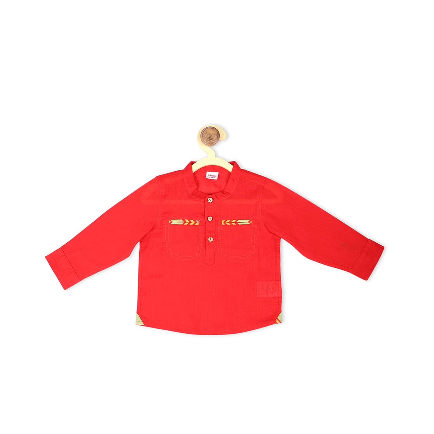 Fabindia Cotton Slub Printed Short Kurta (Red-18-24 Months-10700218)