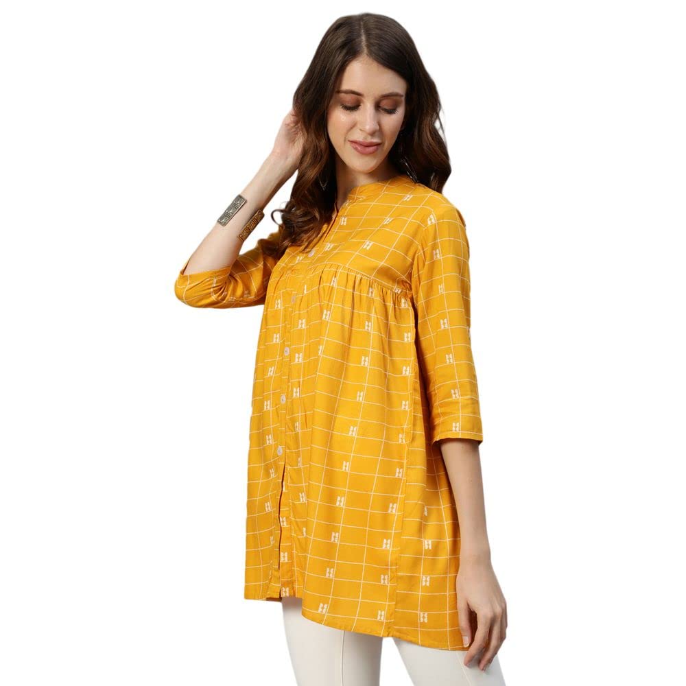 anubhutee Women's Rayon Printed A-Line Kurti
