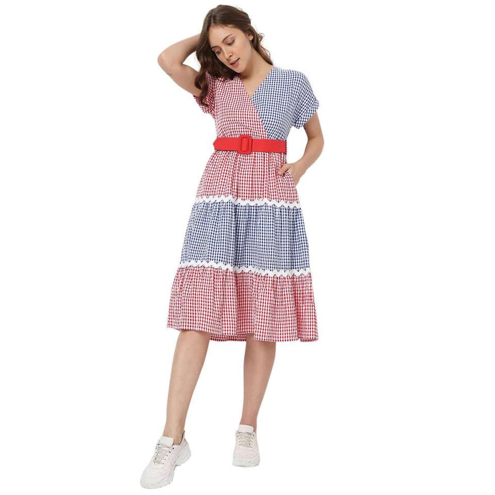 Vero Moda Fit & Flared Dress (101904901_Crimson_Xs)