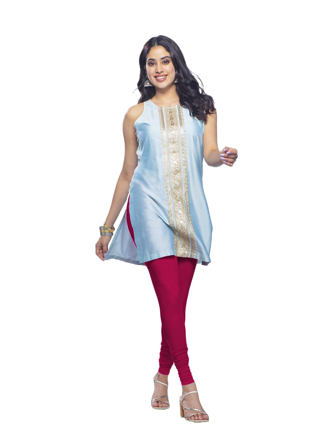 Lyra Premium Viscose Full Length Churidar Leggings For Women Rani Pink