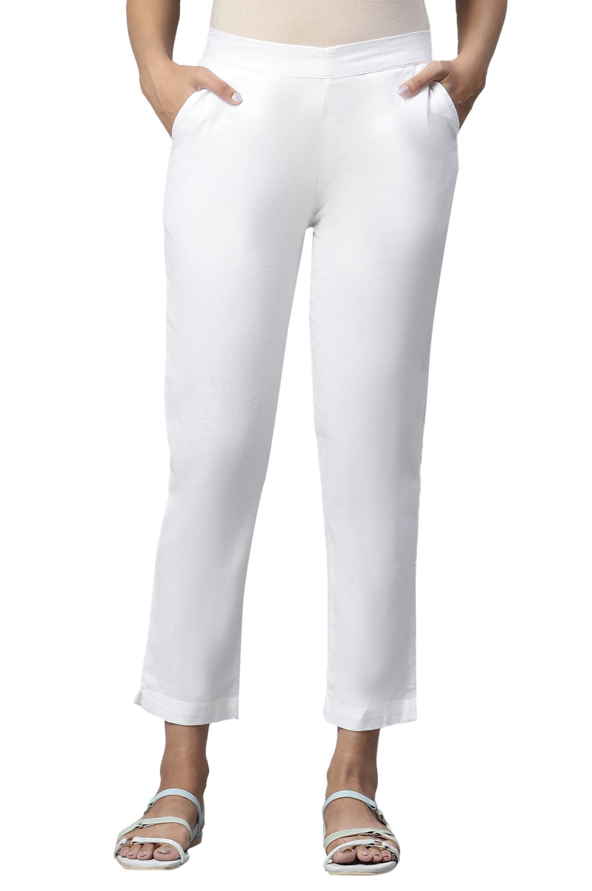 Aurelia Cotton Blend Strechable Trouser for Women | Ankle Length Trouser for Women | Cotton Blend Trouser for Women | Pants for