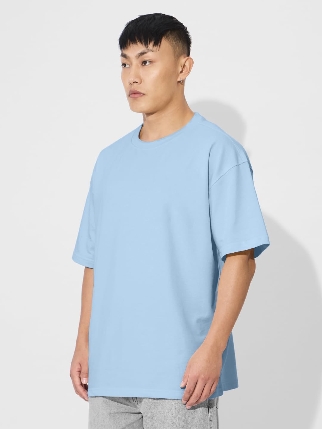 The Souled StoreSolids: Powder BlueOversized T-Shirts