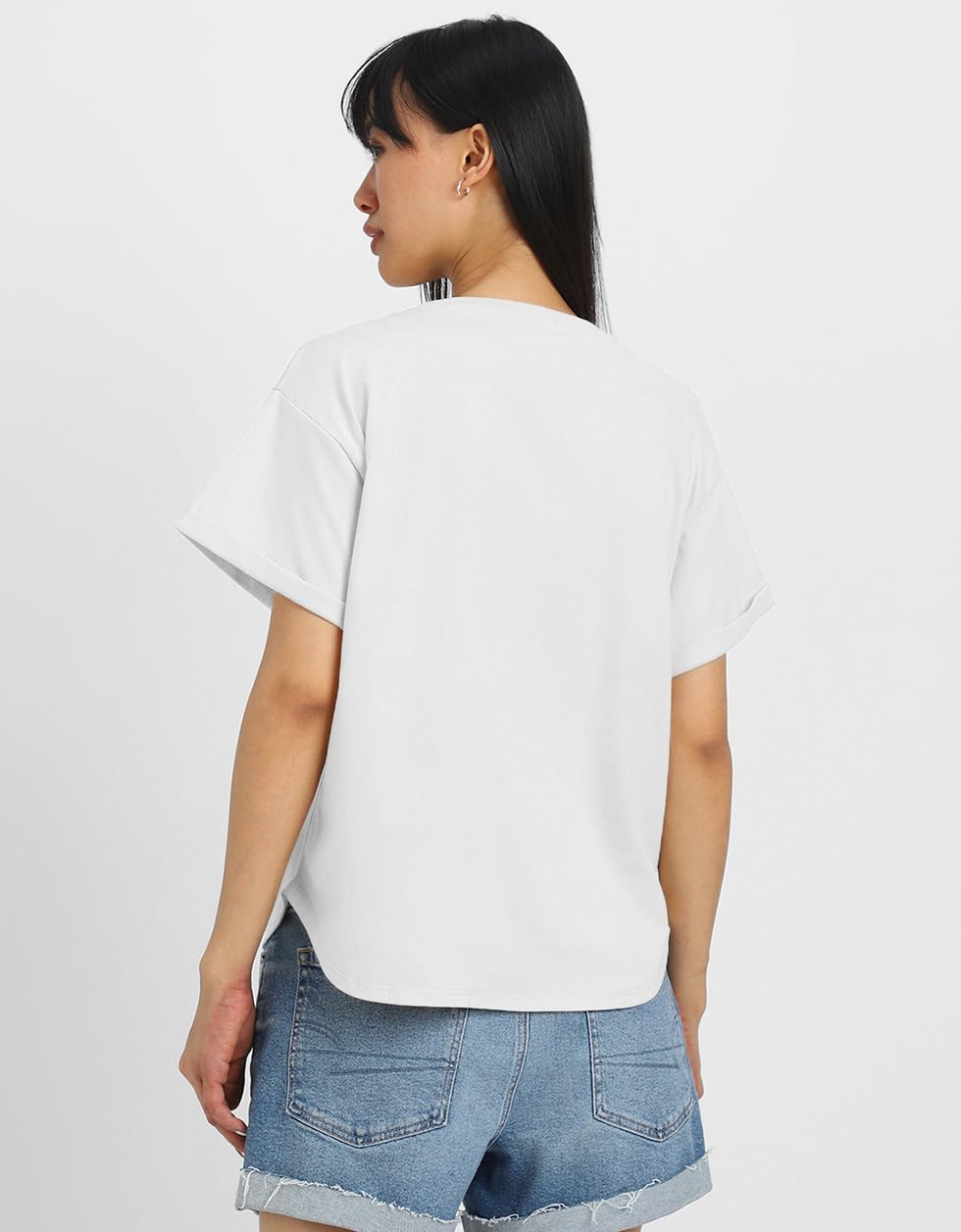 Juneberry Pure 100% Cotton Oversized Loose Baggy Fit Round Neck With Drop Shoulder White & Maroon & Swanwhite Half Sleeves Boyfr