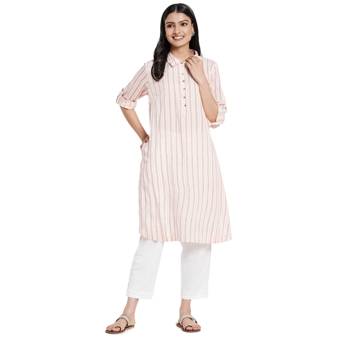 Fabindia Women Modal Printed Knee Length Kurta Natural_S