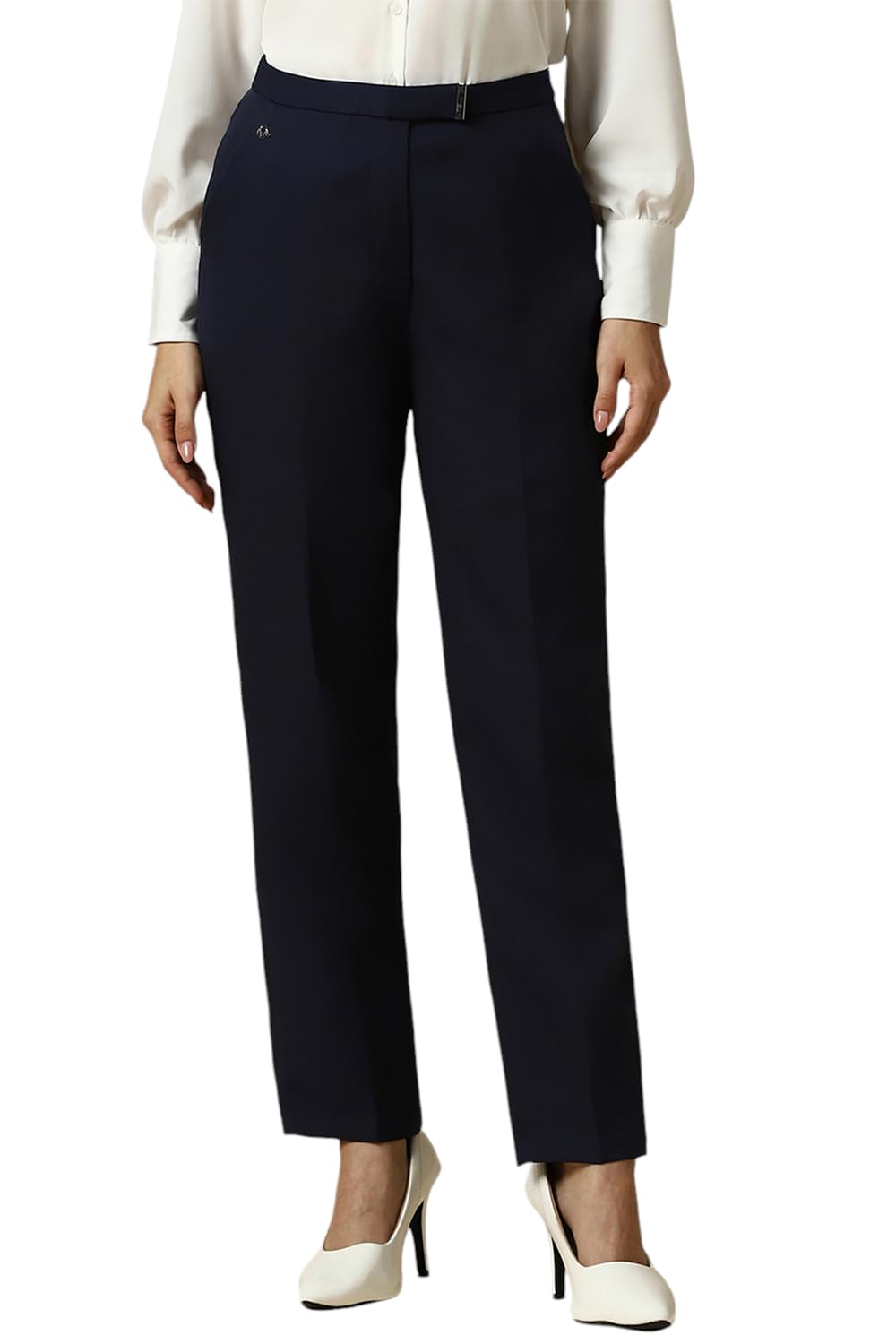 Allen Solly Women Slim Fit Solid Formal Pants