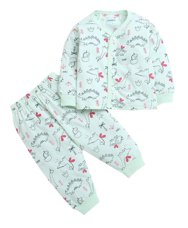 Bumzee Light Green Baby Boys Full Sleeves Jabla & Pyjama Set Age - Preemie (Peb9279A-Lgn)