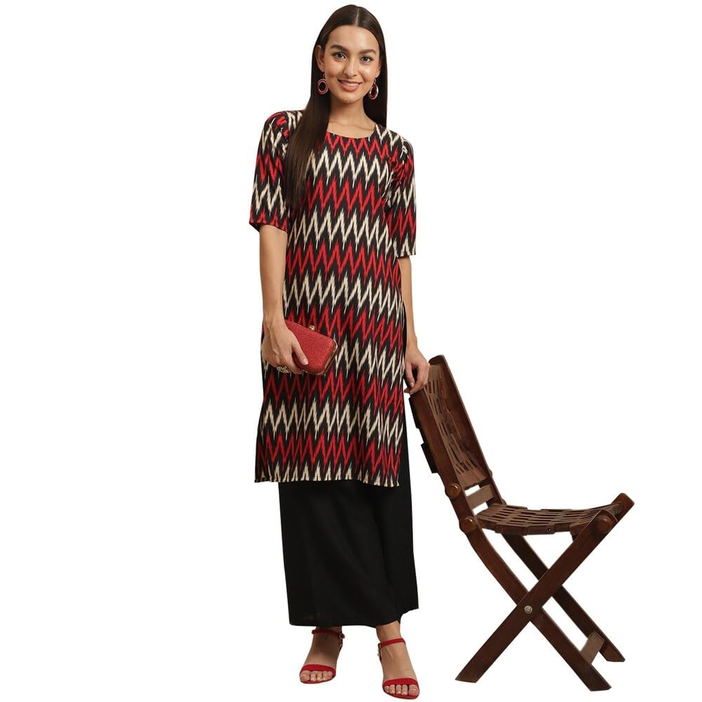 Patlani WomenS A-Line-Crepe Kurti. Red