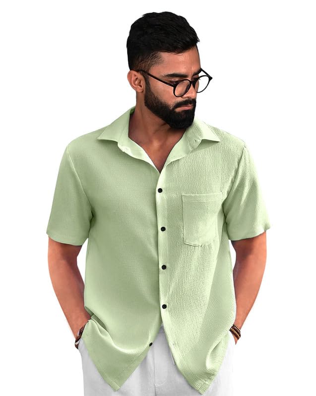Tee Projekt Textured Shirts for Men || Casual Shirt for Men || Comfortable and Stylish for Every Wardrobe Mint Green