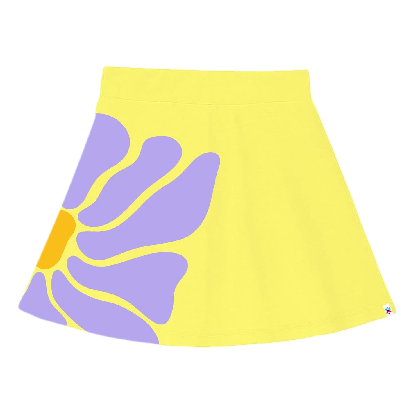 Kyda KidsGirls Cotton Printed Skirt Attached With Inner Lycra Shorts(Pack Of 1) Yellow