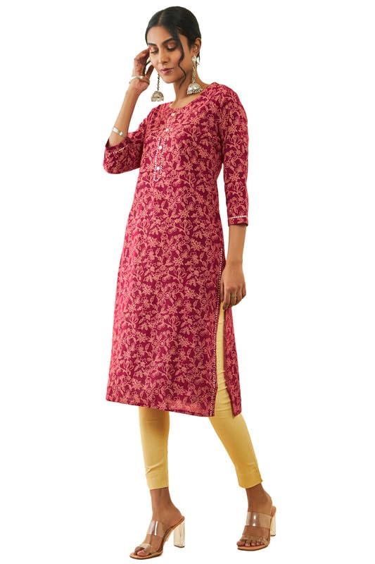 Soch Women's Cotton Straight Kurta