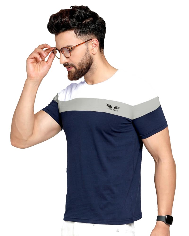 Noble Monk Men Regular Fit T-Shirt | Round Neck | Half Sleeve | Self Design | Casual T Shirt For Men