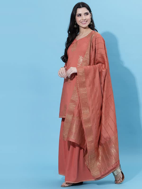 Sanisa Women's Straight Kurta Set with Dupatta