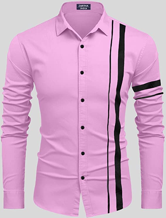 Bellstone Mens Solid Regular Fit Shirt (B-8200_Light Pink