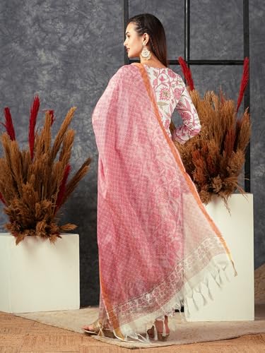 ANNI DESIGNER Women Cotton Blend Casual Style Kurta With Pant & Dupatta