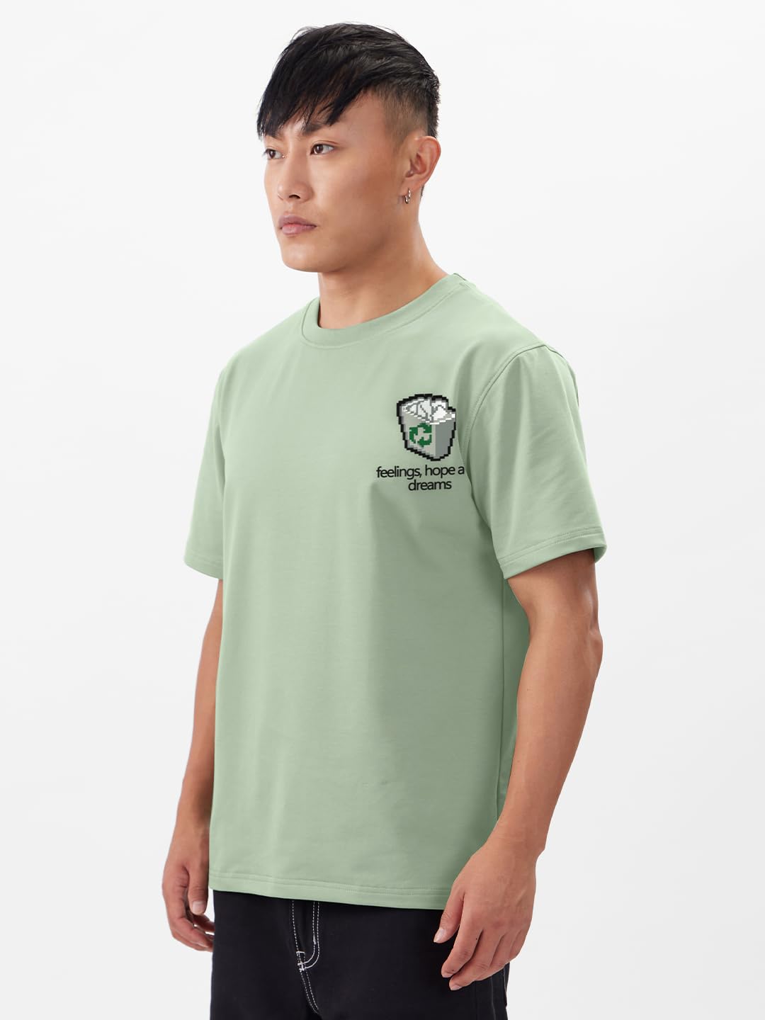The Souled Store Hopes & Dreams Men and Boys Short Sleeves Round Neck Green Graphic Printed Regular Fit Cotton T-Shirts