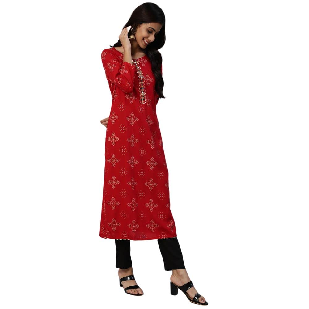 anubhutee Women's Rayon Kurta with Palazzo Set