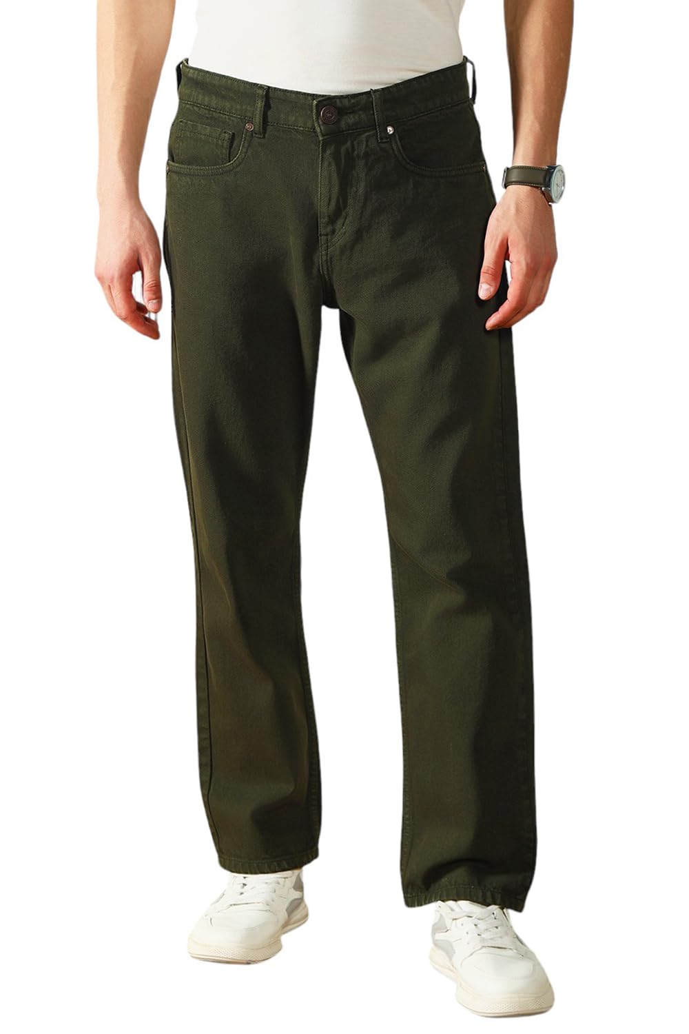 Dennis Lingo Mens | Olive | Denim | Mid Rise | Relaxed fit | Jeans