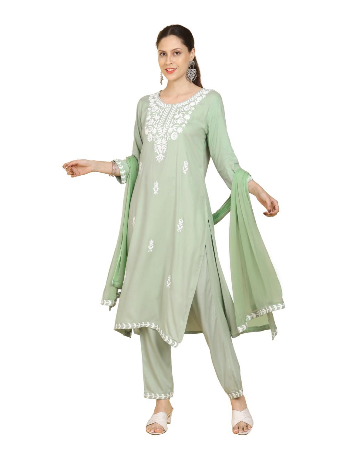 Kaari Rayon Straight 7525 WomenS Kurtas & Kurtis (Kaaass25Wskd-70051_Pista Green