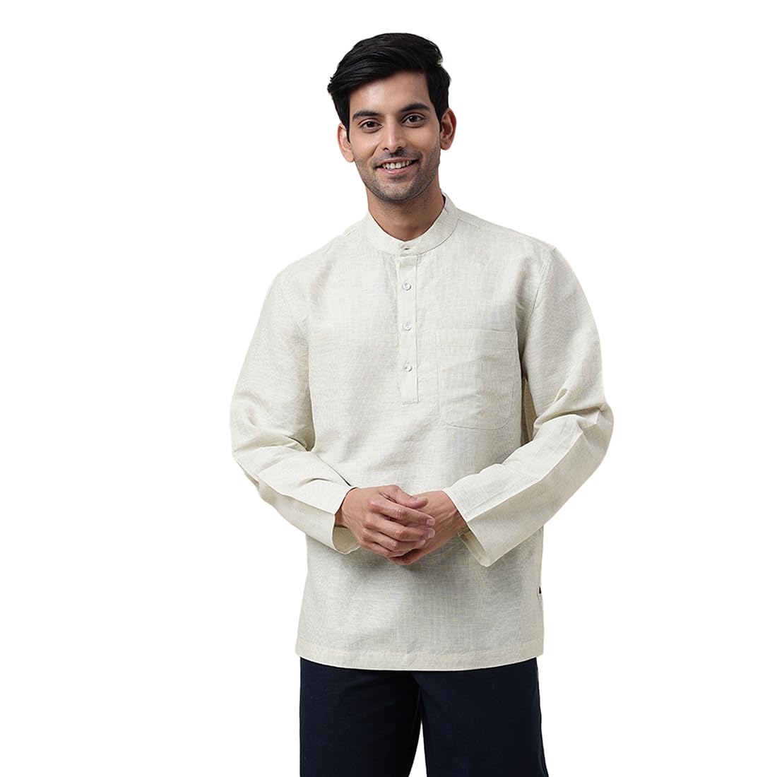 Fabindia MenS Woven Comfort Fit Shirt (1029769Yellow_Yellow
