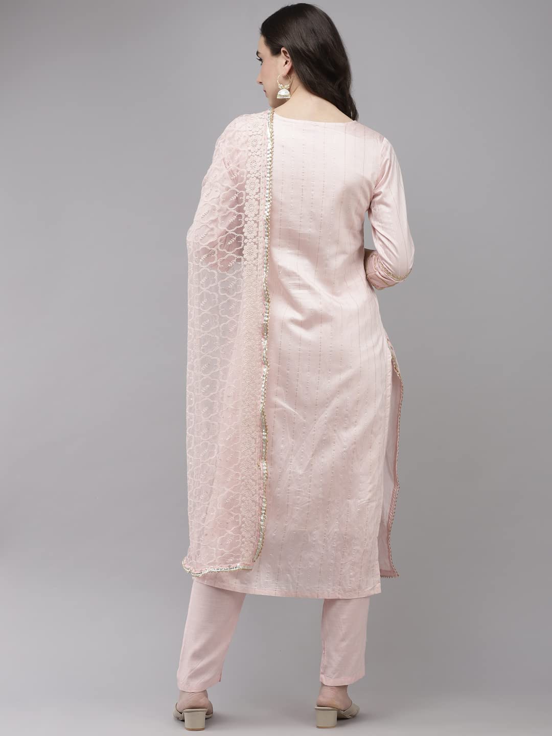 ishin Women's Chanderi Salwar Suit Kurta Set