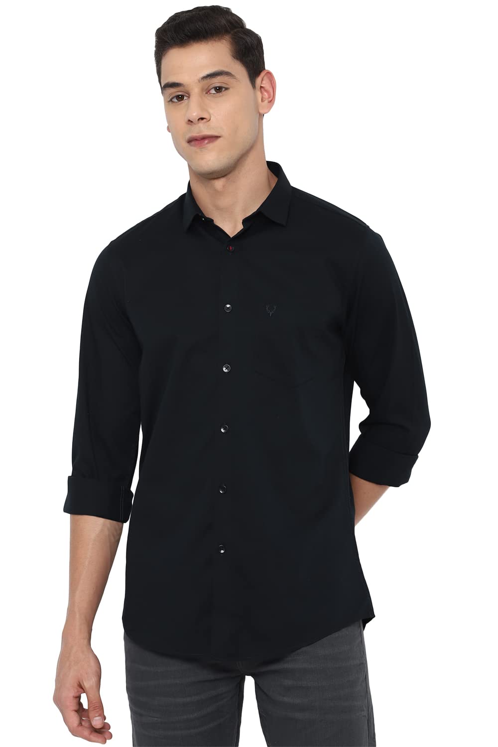 Allen Solly Men Regular Fit Solid Casual Cotton Full Sleeve Shirt