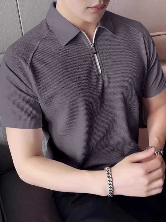 Greciilooks Regular Fit T-Shirt For Men (Gl-M.T Mt1230_Grey