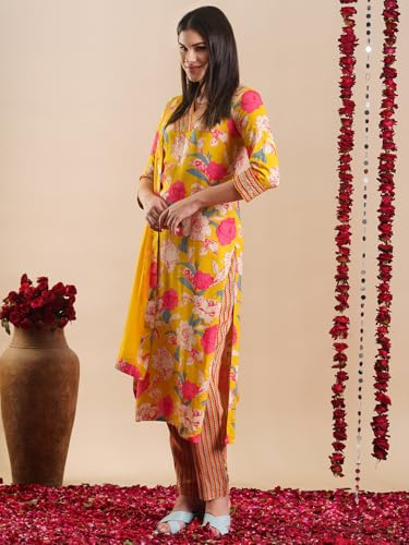 ANNI DESIGNER Women's Rayon Blend Casual Style Kurta With Pant & Dupatta