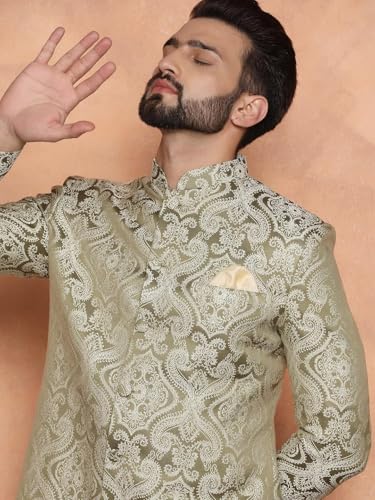 Kisah Sherwani For Men Wedding Embroidered Indo Western Sherwani With Churidar | Designer Ethnic Outfit For Groom & Festivals,