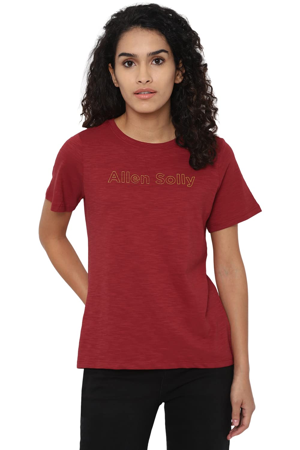 Allen Solly Women Solid Casual T-Shirt
